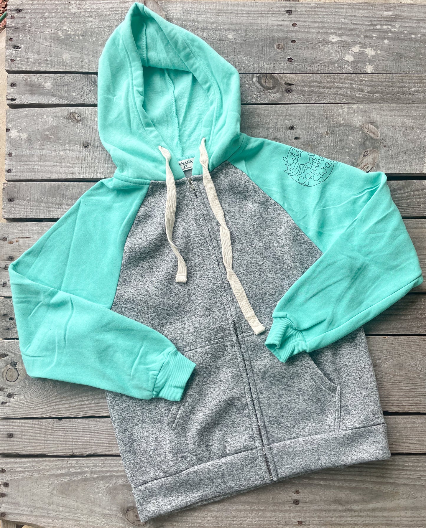 Zipper Mint LSS Hoodie