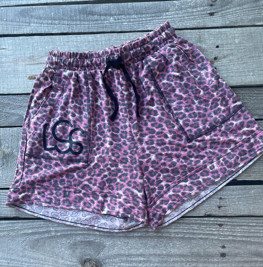 Adult Pink Leopard LSS Shorts