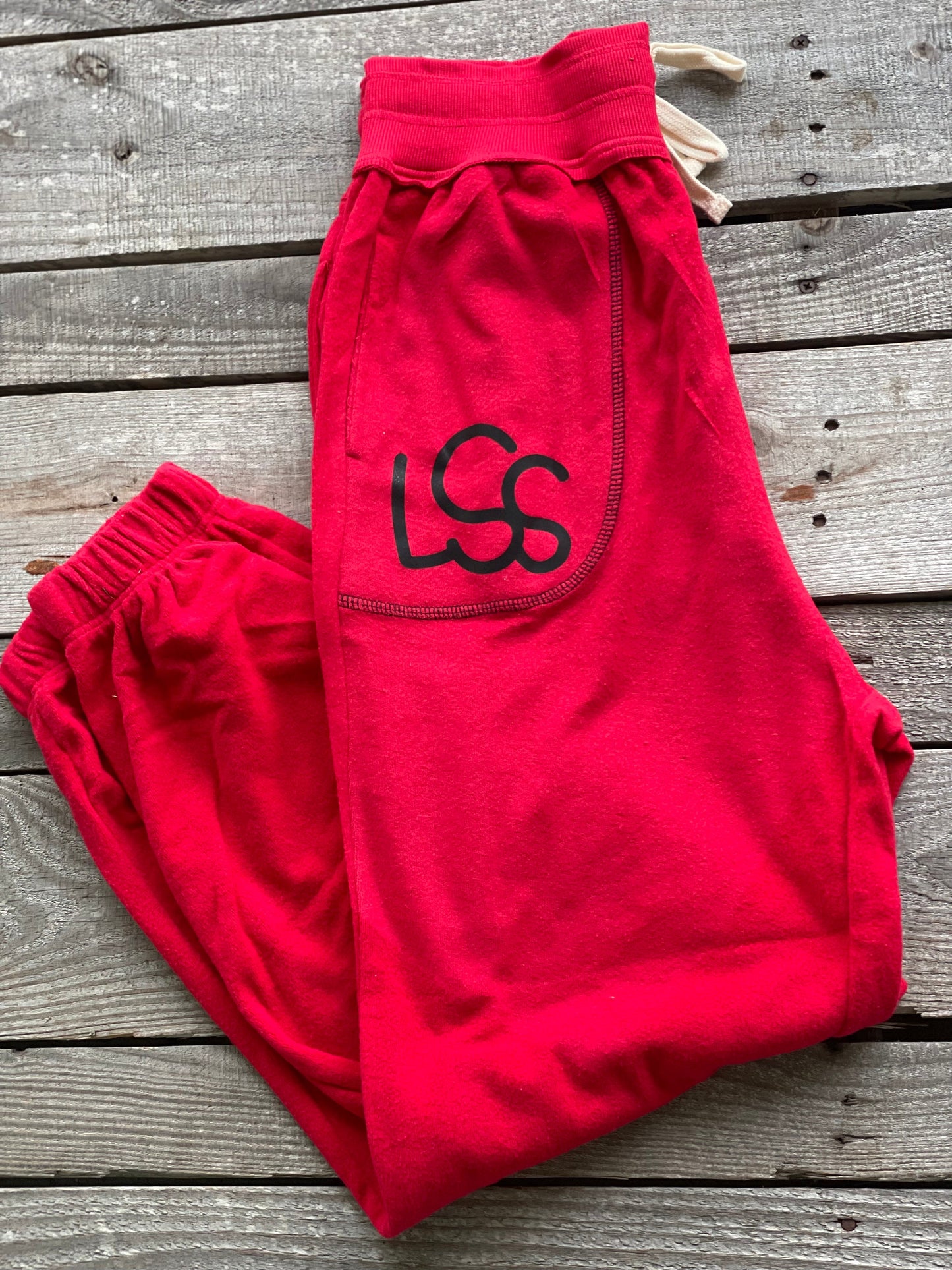 Red Fleece Adult Joggers