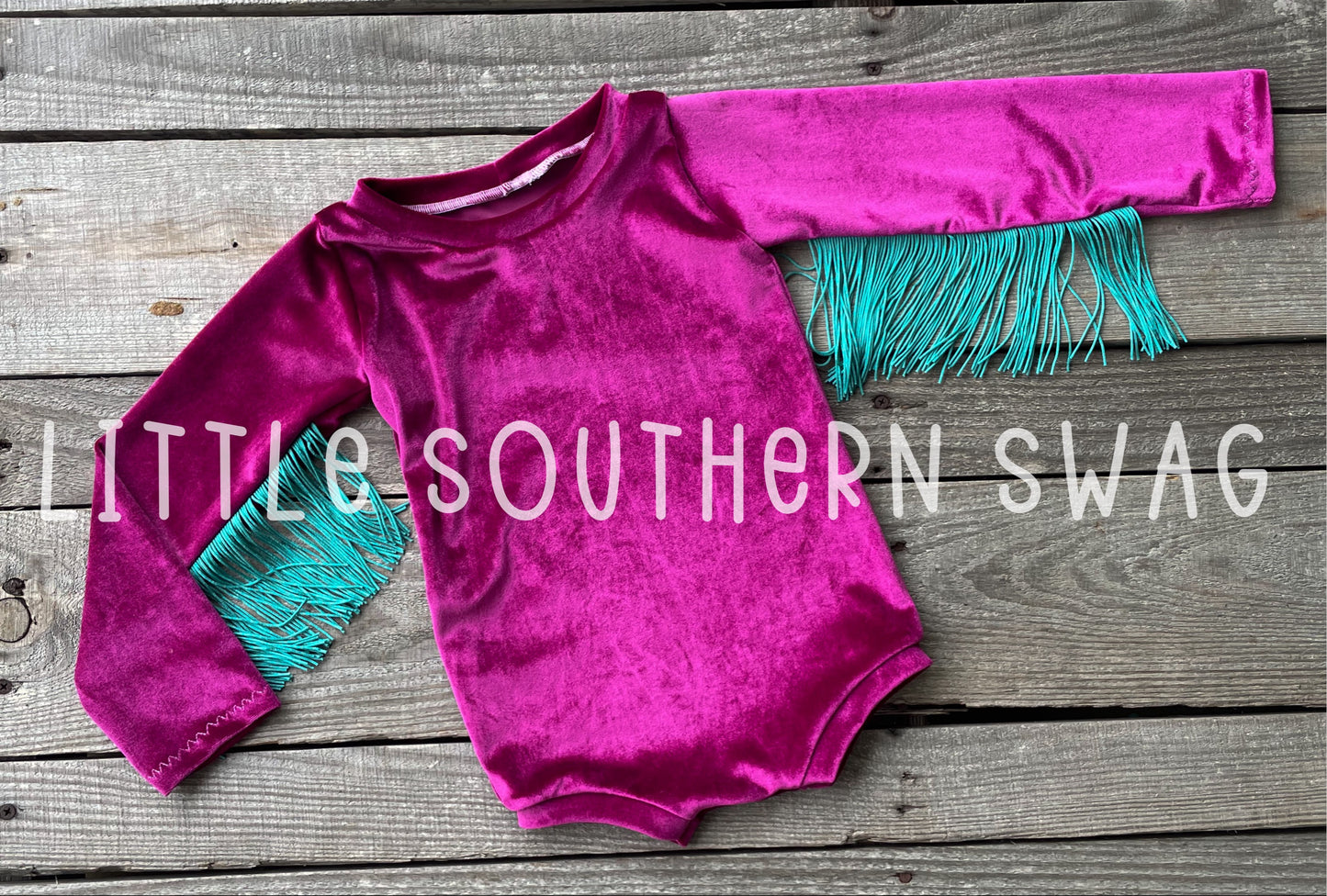 Feral Cowgirl Fringed Velvet Leotard