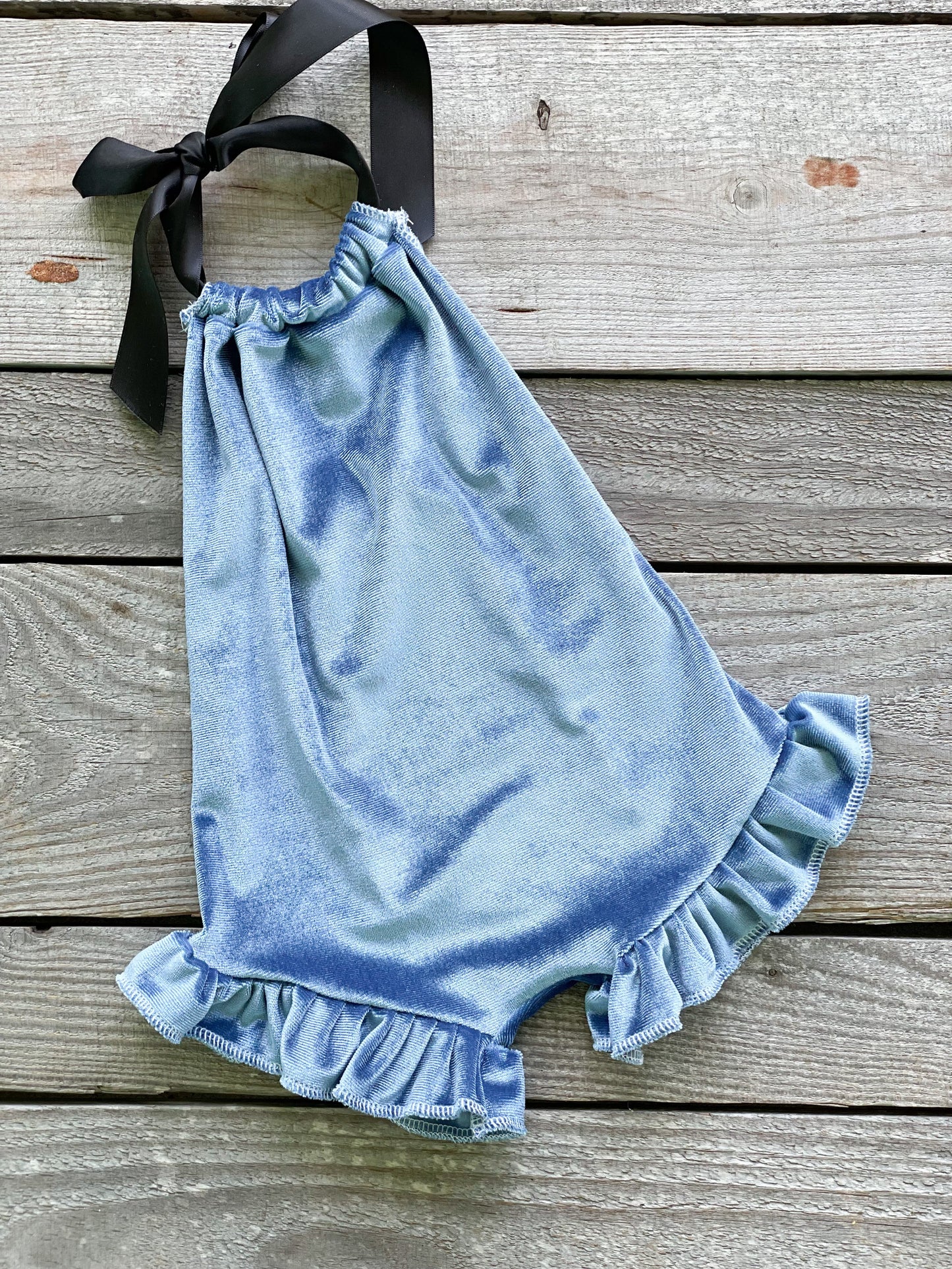 Denim Velvet Romper