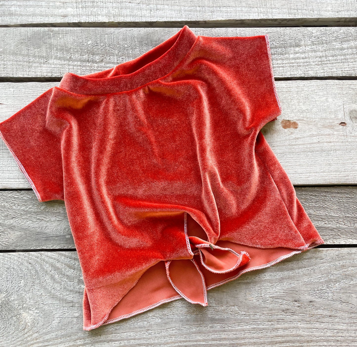 Burnt Orange Velvet Top