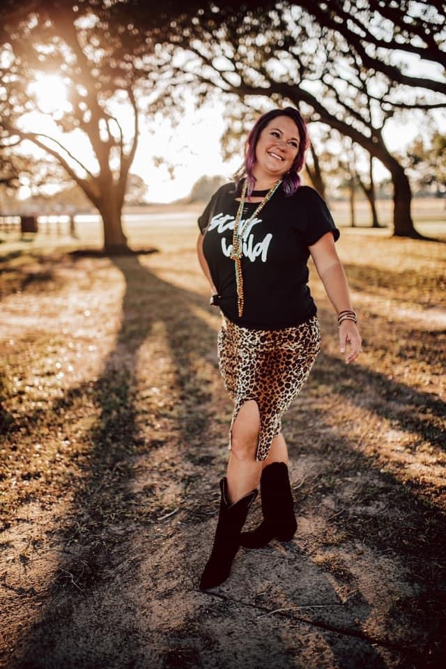 Velvet Leopard NFR Line Pencil Skirt