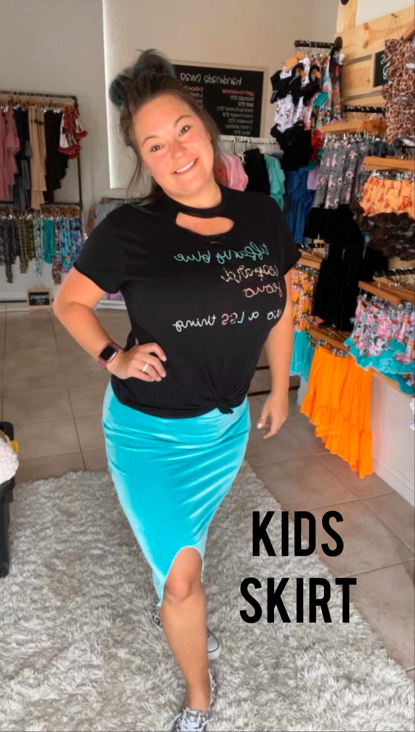 Kids Velvet Pencil Skirt