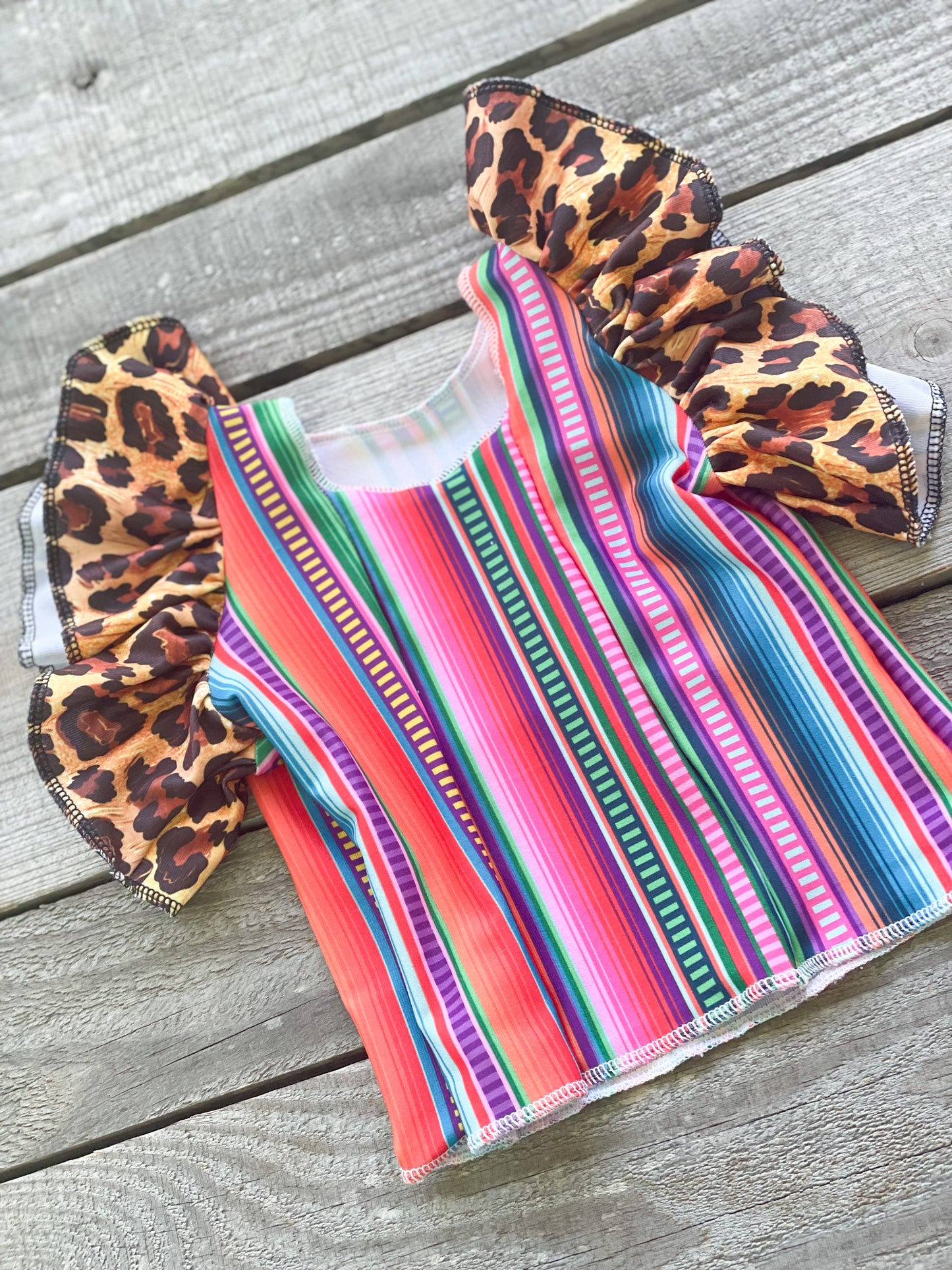 Serape Wild Swim Ruffle Top