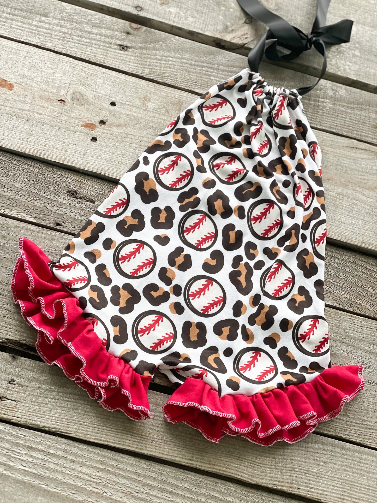 Leopard Baseball Romper