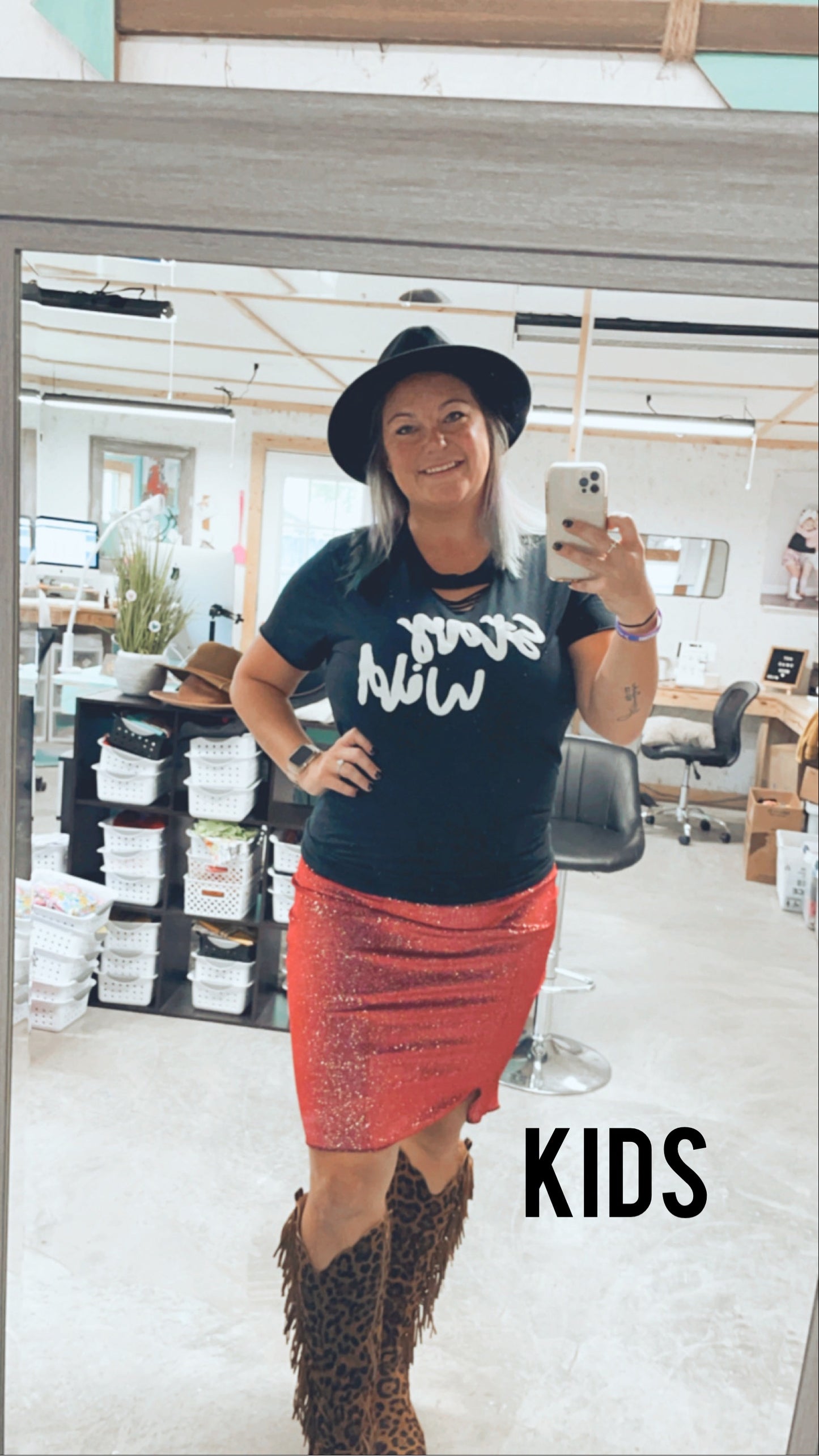 Kids Ruby Slippers NFR Line Skirt