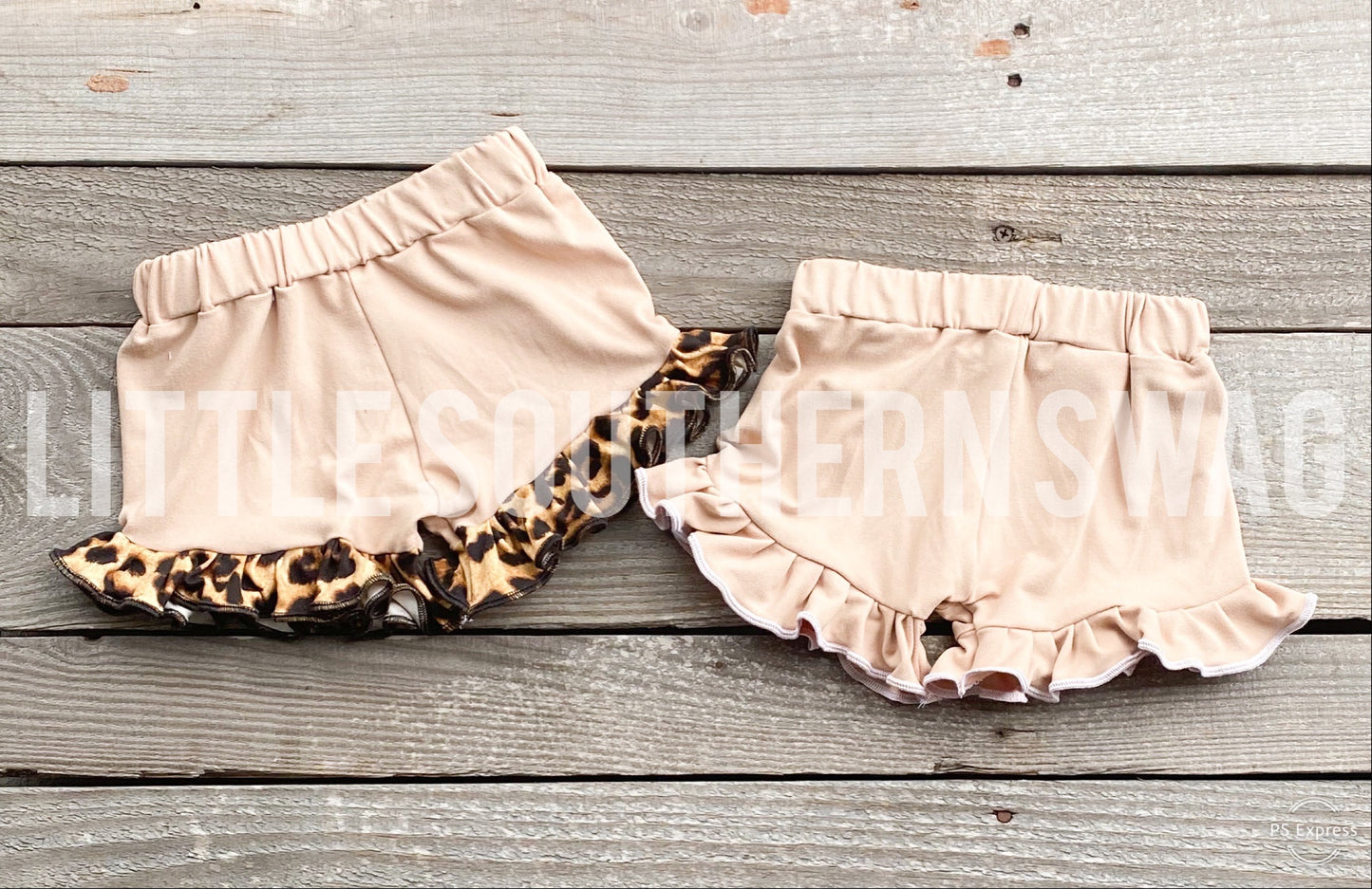 Khaki Basic Ruffled SHorties - Little Southern Swag