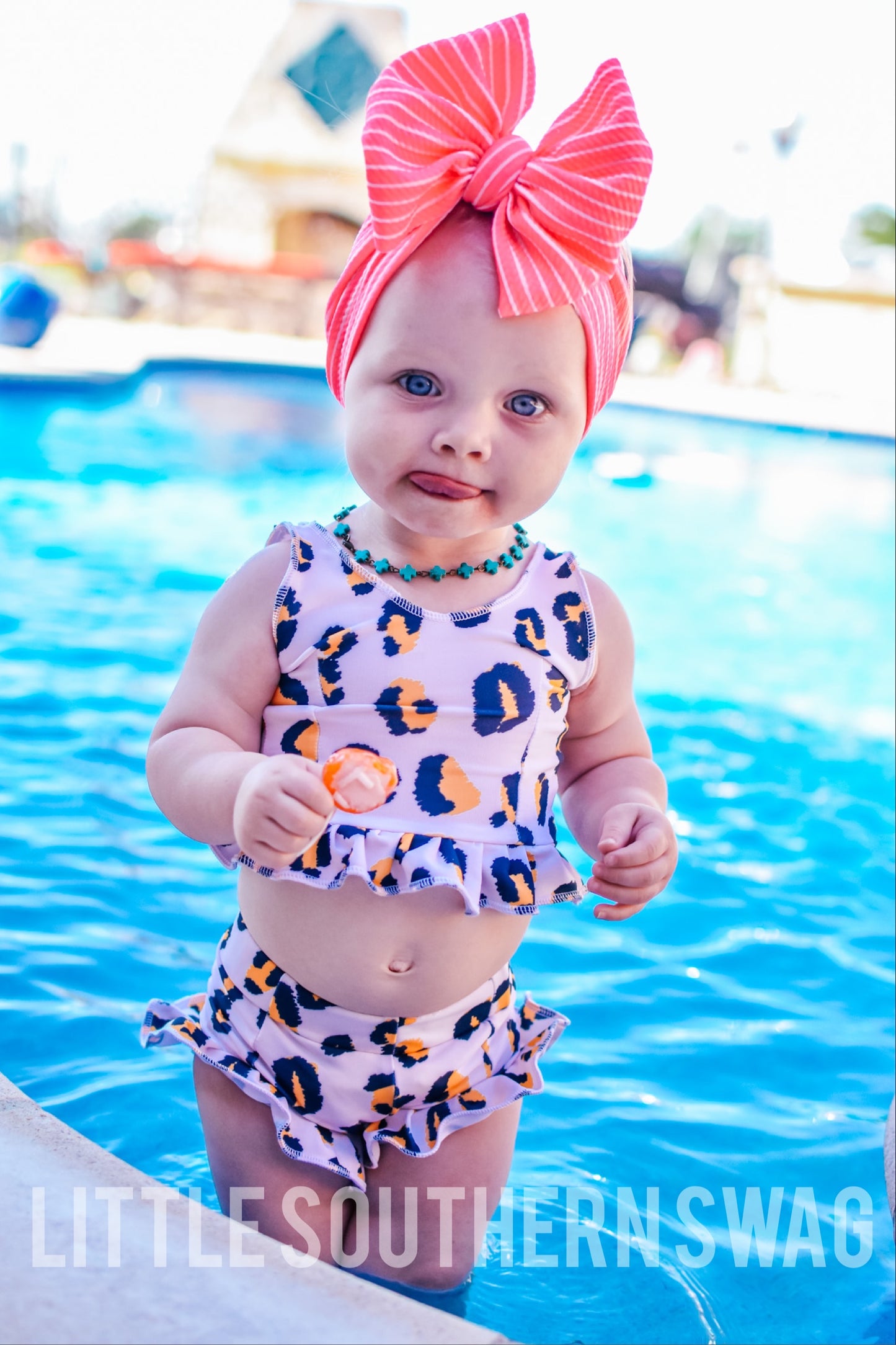 Sunny Leopard Swim Ruffle Top - Little Southern Swag