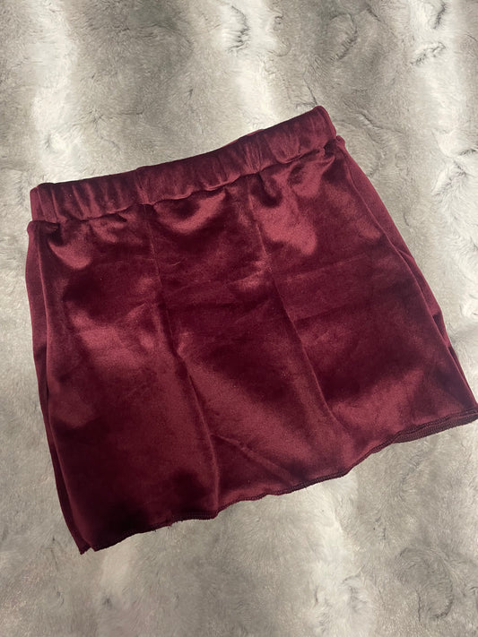 RTS Maroon Micro-Velvet Skirt *