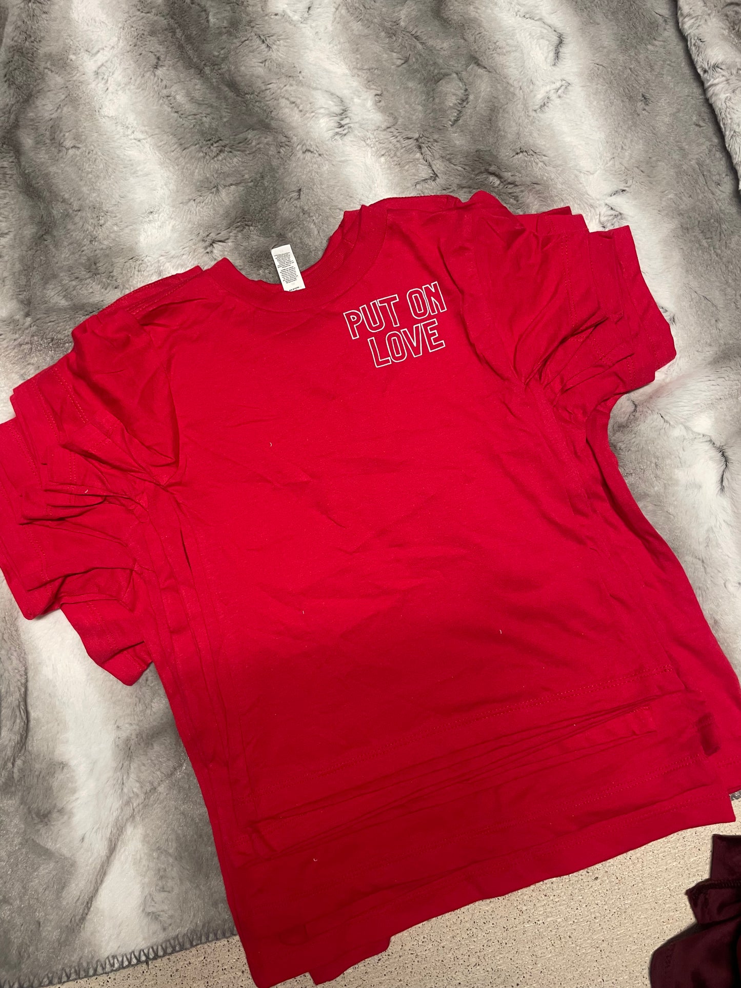 RTS Leftover Put on Love T-shirt-RED