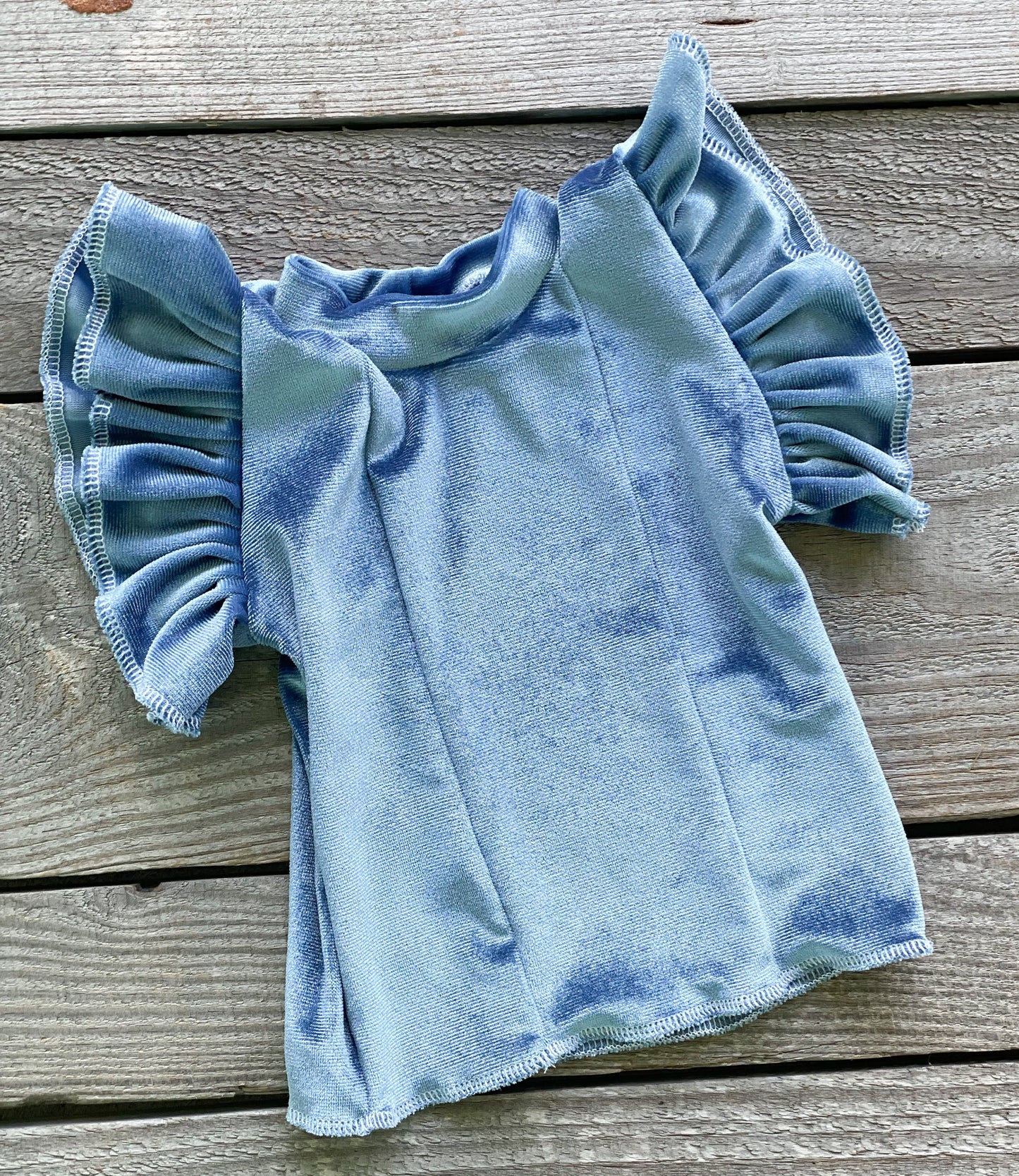 Denim Velvet Top