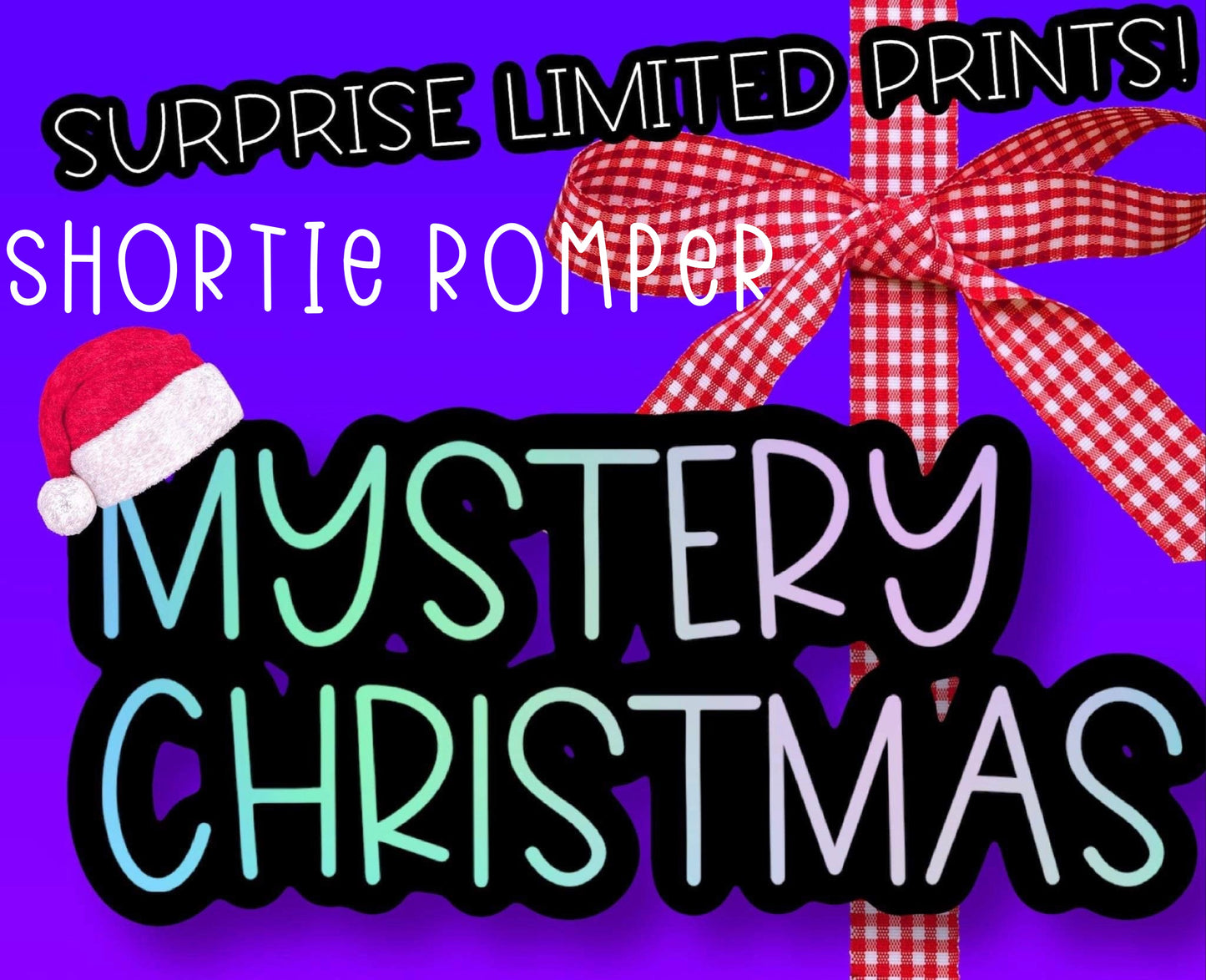 Mystery Extinct Christmas Print Shortie Romper