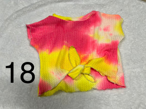 WAFFLE NEON PINK YELLOW - BOXY TIE TOP