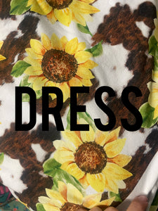 Sunflower Cowhide Dress