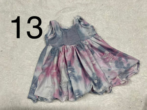 DISTRESSED PINK BLUE CUFFED PEPLUM