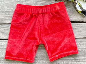 Red Velvet Biker Shorts