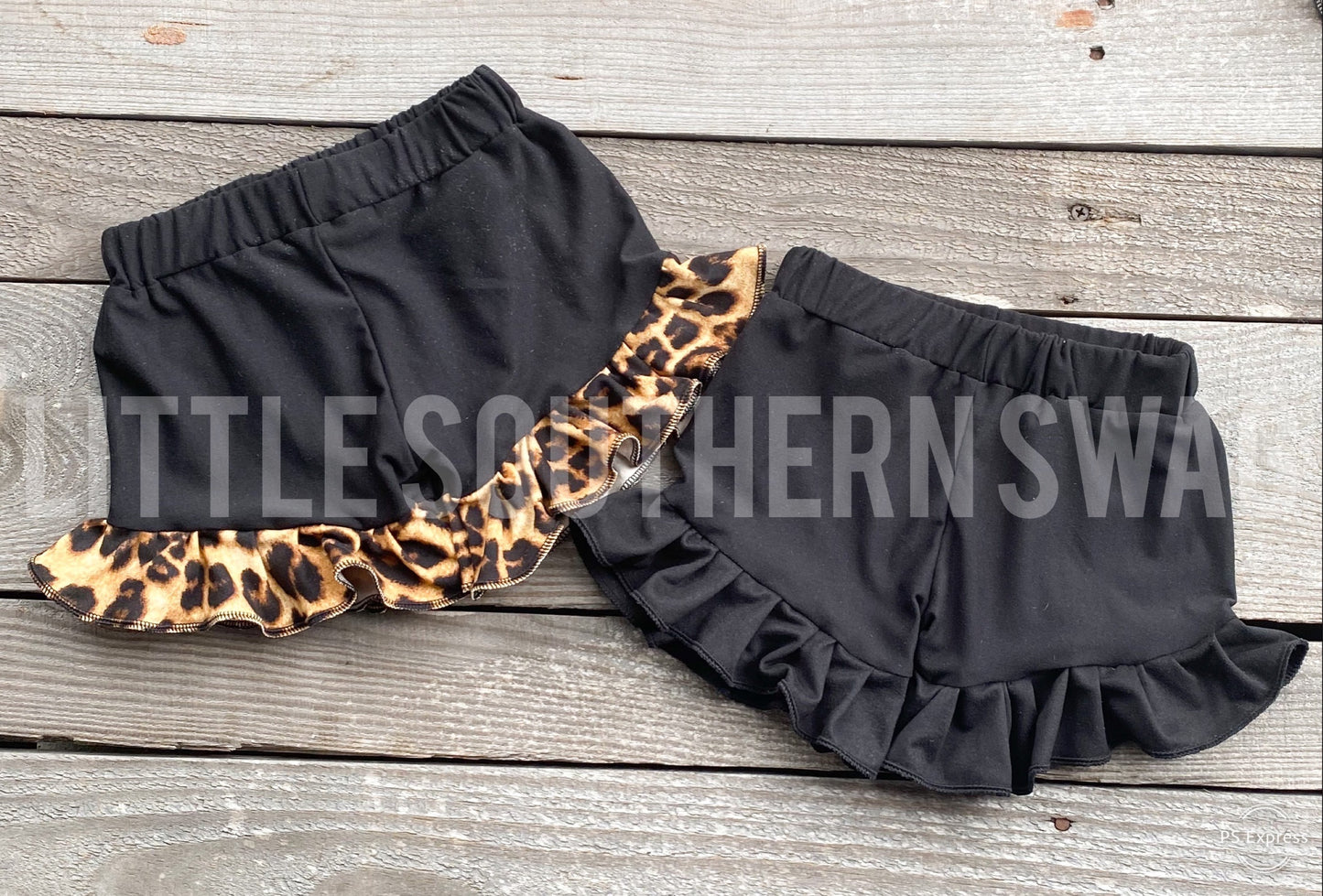 Black Basic Ruffled Shorties - Little Southern Swag