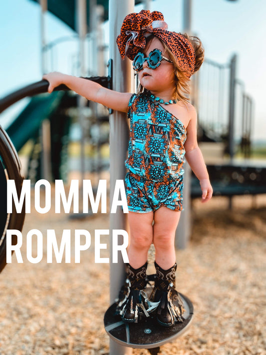 Blakely Haze Cold Shoulder Momma Cinch Shortie Romper