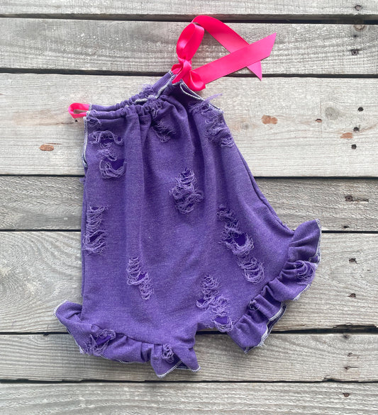 Distressed Purple Romper